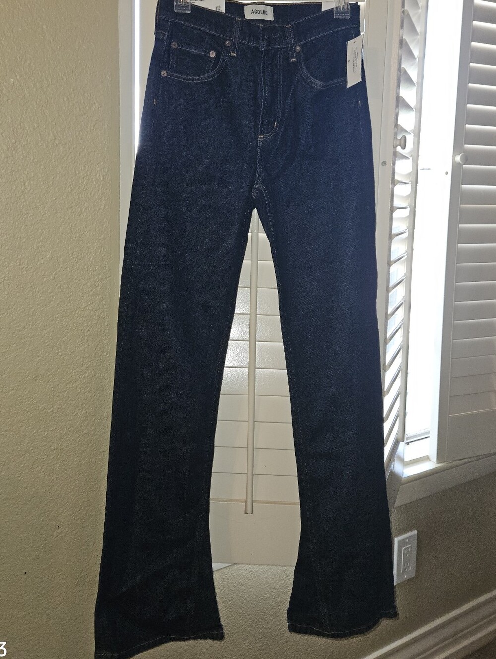 Agolde Raw Dark Indigo Mid Rise Kick Boot Jeans